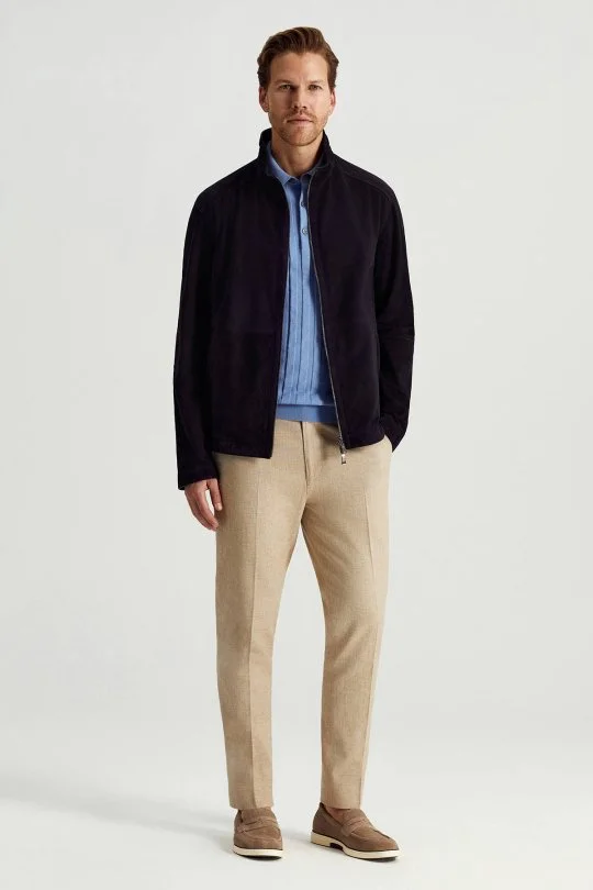 Hemington - Çift Taraflı Giyilebilir Gerçek Deri Lacivert Spor Ceket (2)