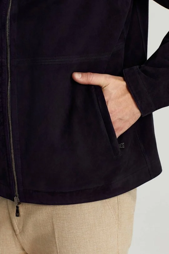 Hemington - Çift Taraflı Giyilebilir Gerçek Deri Lacivert Spor Ceket (5)