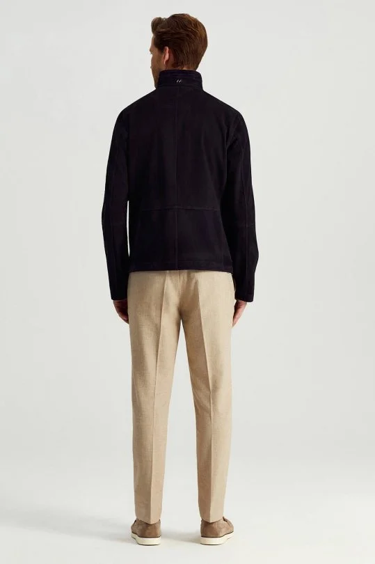 Hemington - Çift Taraflı Giyilebilir Gerçek Deri Lacivert Spor Ceket (7)