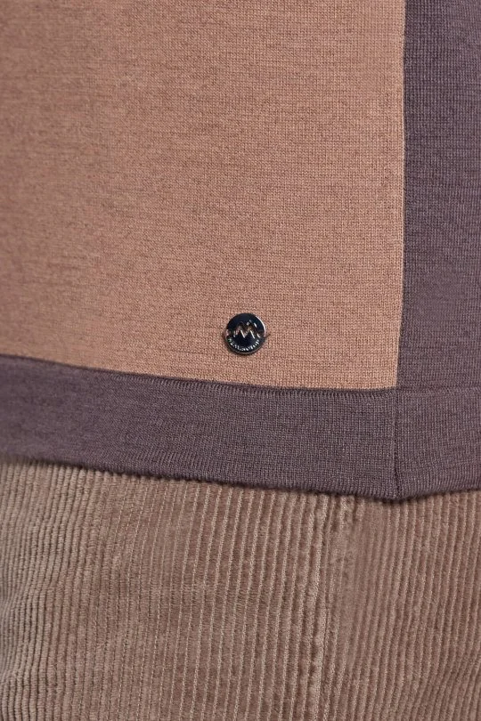 Hemington - Çizgi Desen Bisiklet Yaka Kahverengi Triko (5)