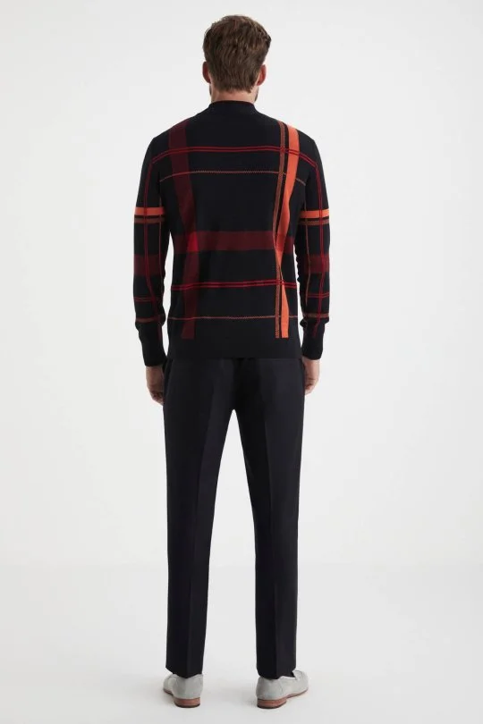 Hemington - Çizgi Desen Lupetto Yaka Siyah Merino Yün Triko (5)