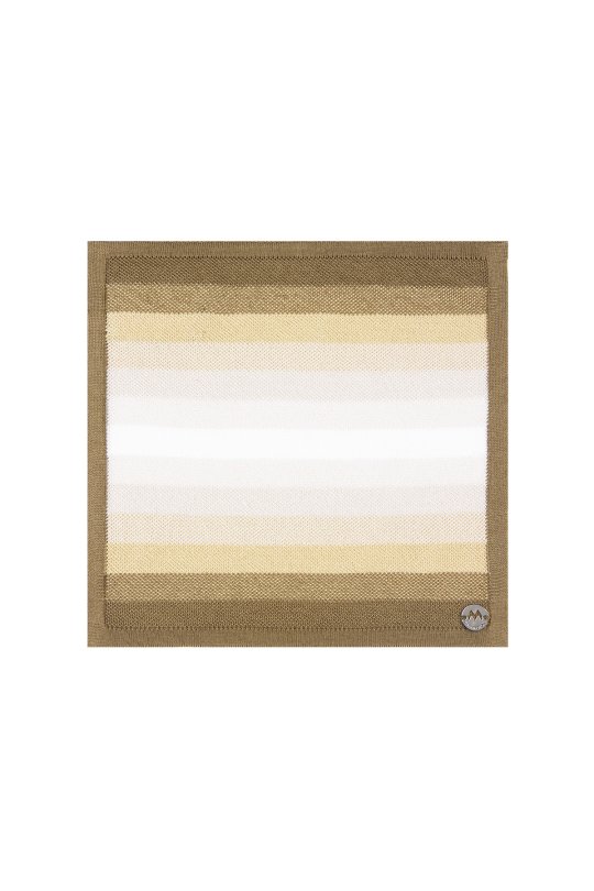 Çizgi Desen Camel Beyaz Örgü Mendil