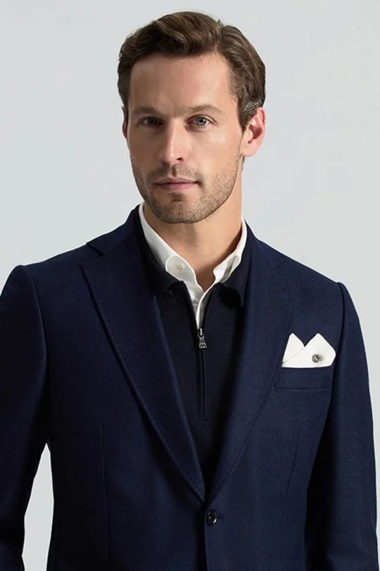 Hemington - Çizgi Desenli Ekru Örgü Mendil