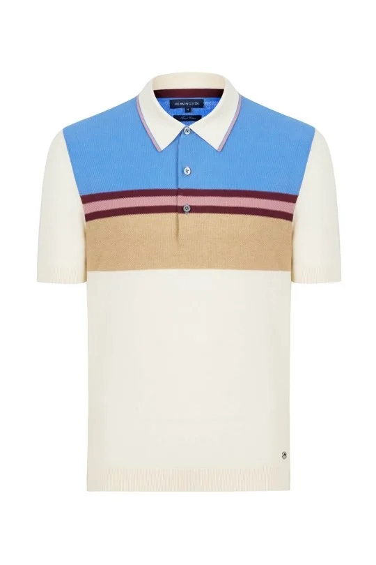 Hemington - Çizgi Desen Krem Rengi Triko Polo (6)