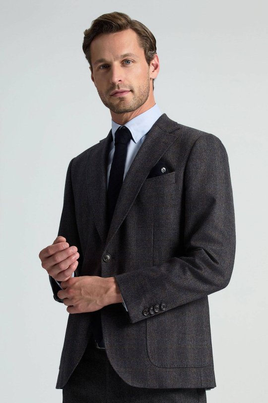 Çizgi Desenli Lacivert Örgü Kravat