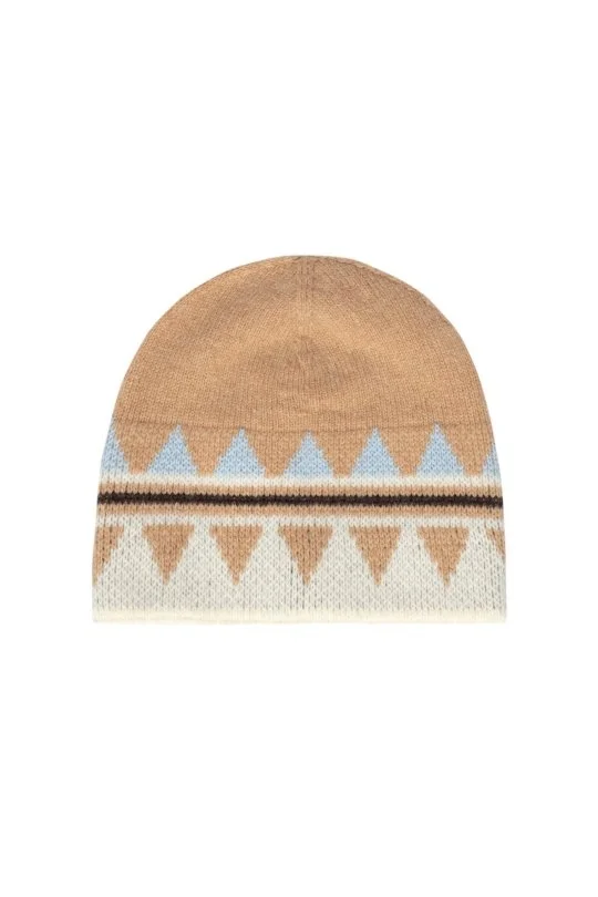 Hemington - Desenli Kaşmir Karışım Ekru Çocuk Bere (3)