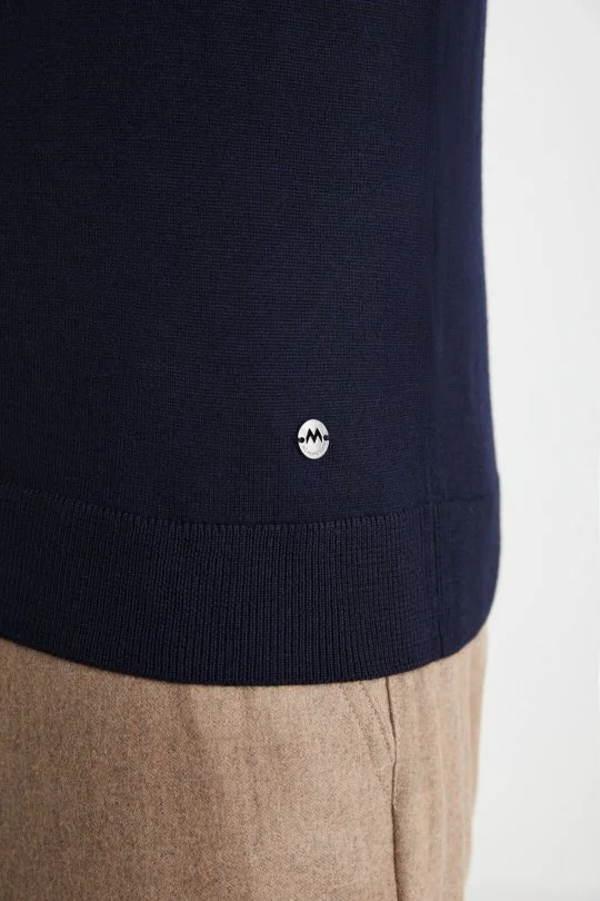 Hemington - Desenli Lacivert-Camel Lupetto Yaka Merino Yün Triko (6)