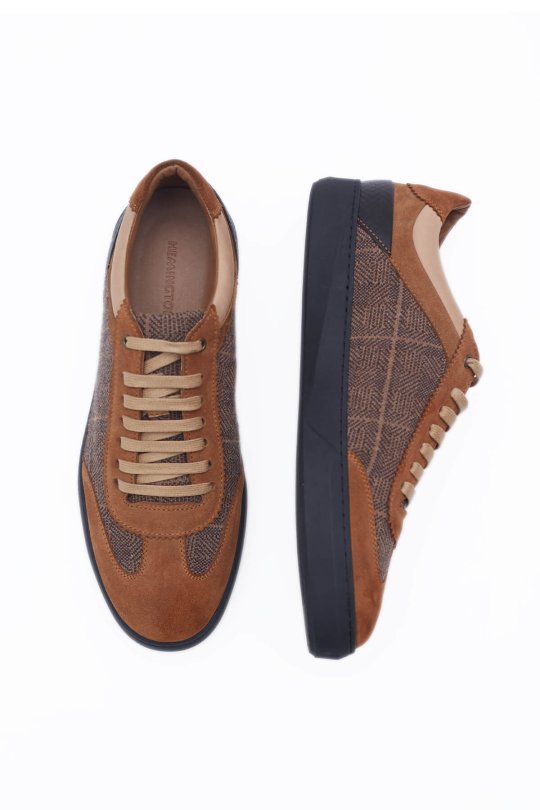 Desenli Tütün Rengi Triko Sneaker