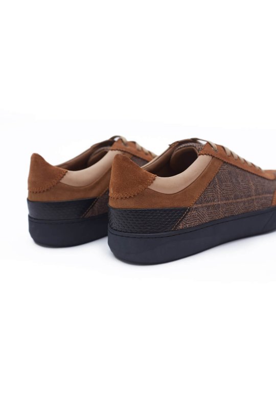 Desenli Tütün Rengi Triko Sneaker