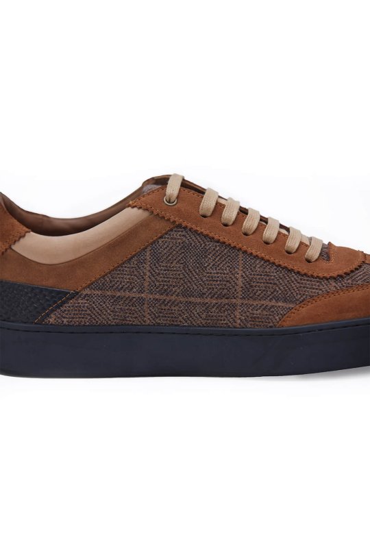 Desenli Tütün Rengi Triko Sneaker