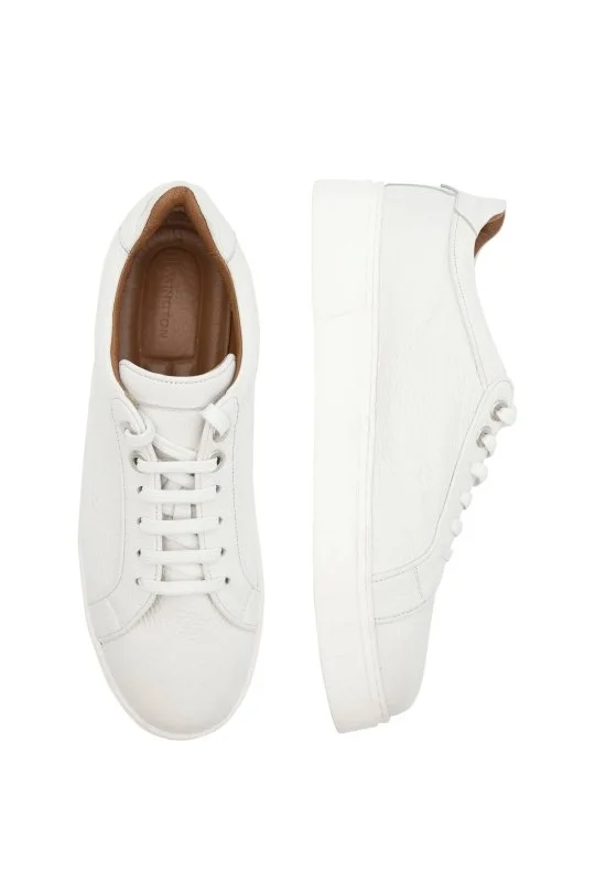 Hemington - Doğal Deri El Yapımı Beyaz Sneaker (4)