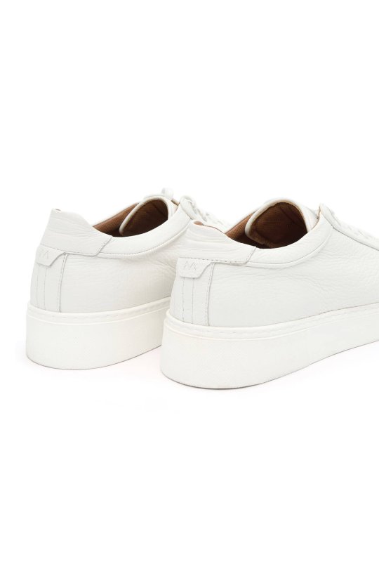 Doğal Deri El Yapımı Beyaz Sneaker