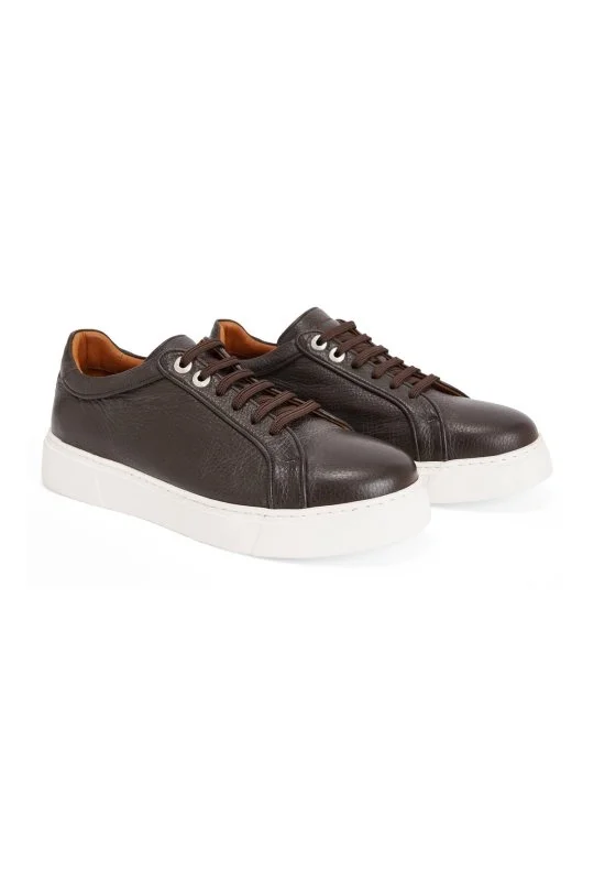 Hemington - Doğal Deri El Yapımı Kahverengi Sneaker (1)