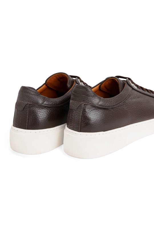 Doğal Deri El Yapımı Kahverengi Sneaker