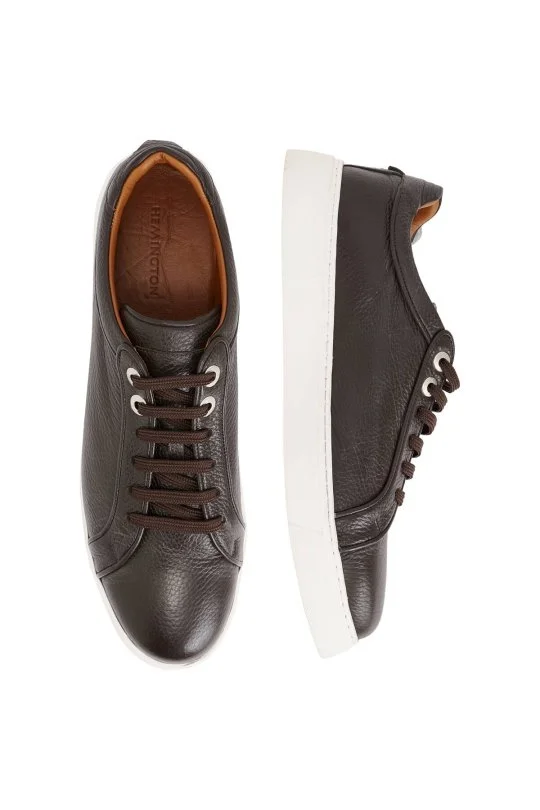 Hemington - Doğal Deri El Yapımı Kahverengi Sneaker (4)