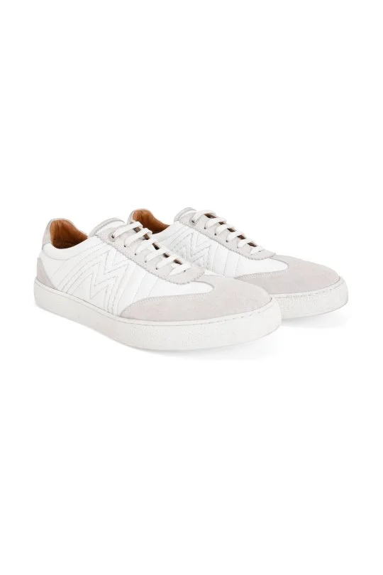 Hemington - Doğal Deri M Logo Detaylı Beyaz Sneaker (1)