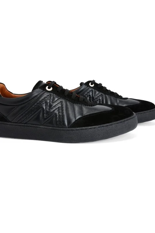 Hemington - Doğal Deri M Logo Detaylı Siyah Sneaker (2)