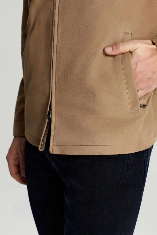 Hemington - Doğal Süet Kahverengi Deri Ceket (5)