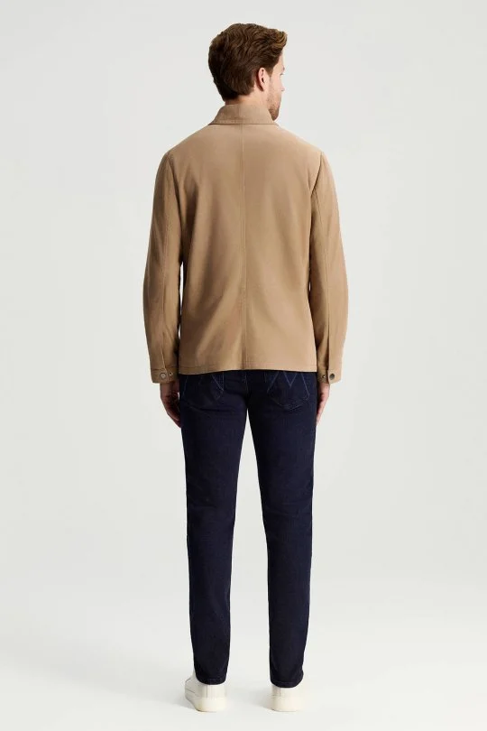 Hemington - Doğal Süet Kahverengi Deri Ceket (6)