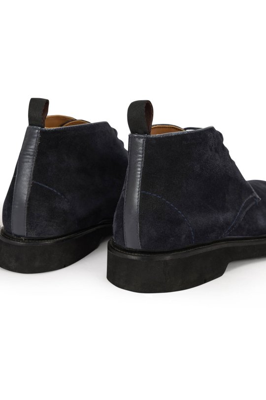 Doğal Süet Deri El Yapımı Lacivert Bot