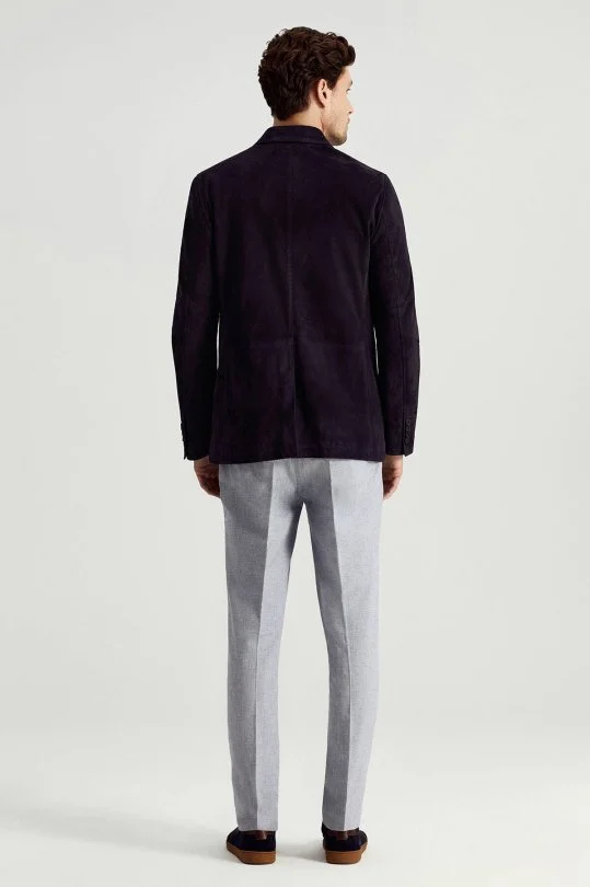 Hemington - Doğal Süet Deri Lacivert Spor Ceket (6)