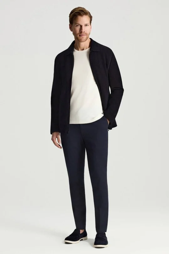 Hemington - Doğal Süet Lacivert Deri Ceket (2)