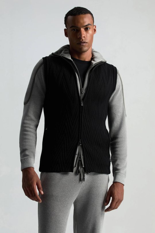 Ekru Activewear Merino Yün Siyah Yelek