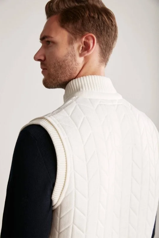 Hemington - Ekru Activewear Merino Yün Triko Yelek (2)
