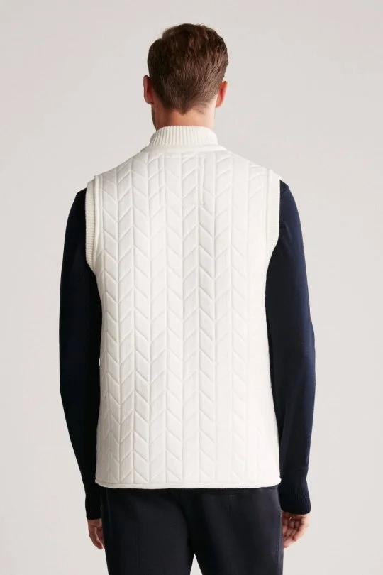 Hemington - Ekru Activewear Merino Yün Triko Yelek (4)