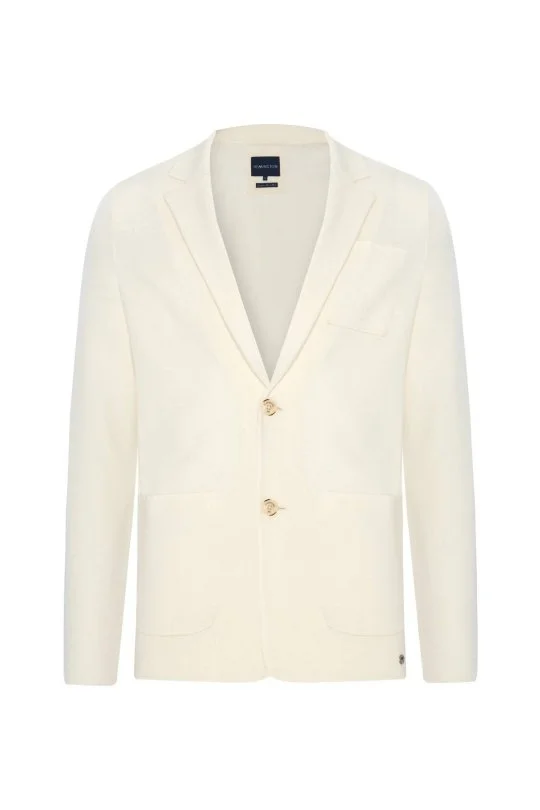 Extrafine Merino Ekru Triko Blazer Ceket