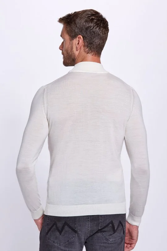 Hemington - Ekru Yarım Balıkçı Yaka Merino Yün Triko (4)