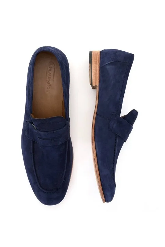 Hemington - El Yapımı Lacivert Süet Deri Loafer (4)