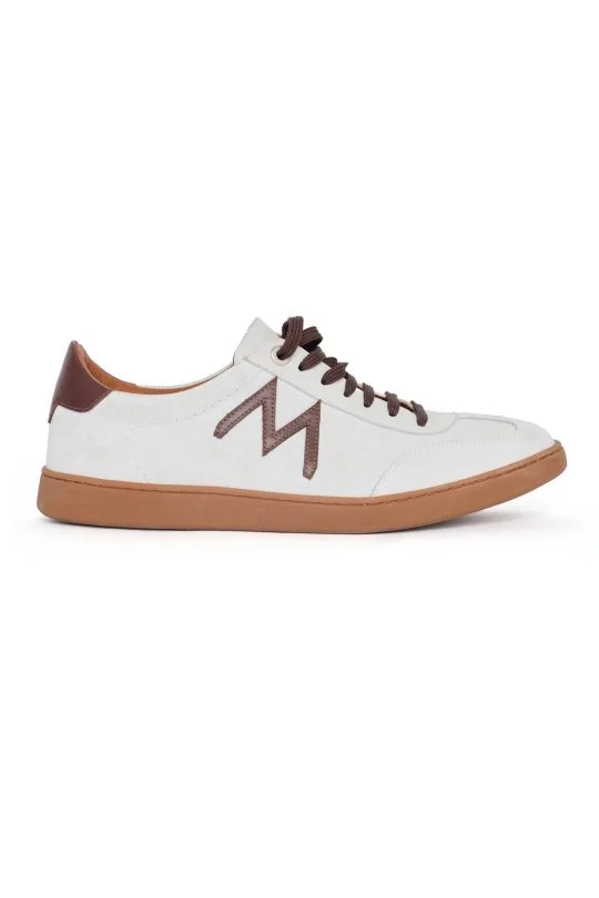 Hemington - El Yapımı Süet Deri M Logo Detaylı Beyaz Sneaker (4)