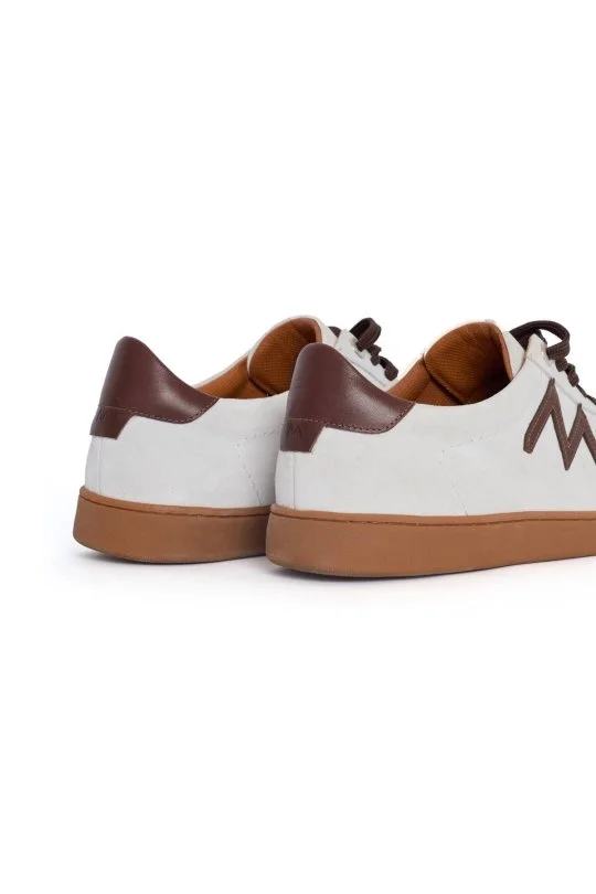Hemington - El Yapımı Süet Deri M Logo Detaylı Beyaz Sneaker (2)