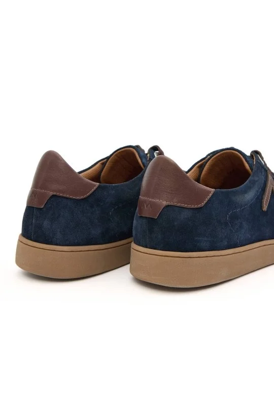 Hemington - El Yapımı Süet Deri M Logo Detaylı Lacivert Sneaker (3)