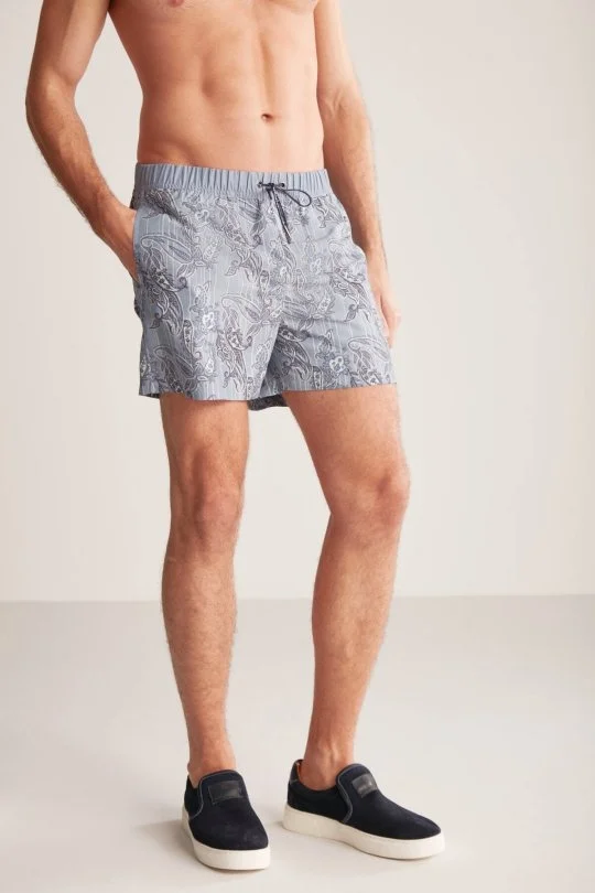 Hemington - Etnik Desen Gri Quick Dry Mayo (2)