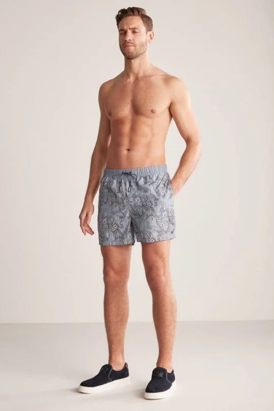 Hemington - Etnik Desen Gri Quick Dry Mayo (1)