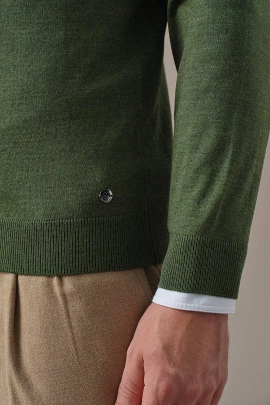 Hemington - Extrafine Merino Açık Yeşil 3 Düğme Polo Triko (4)