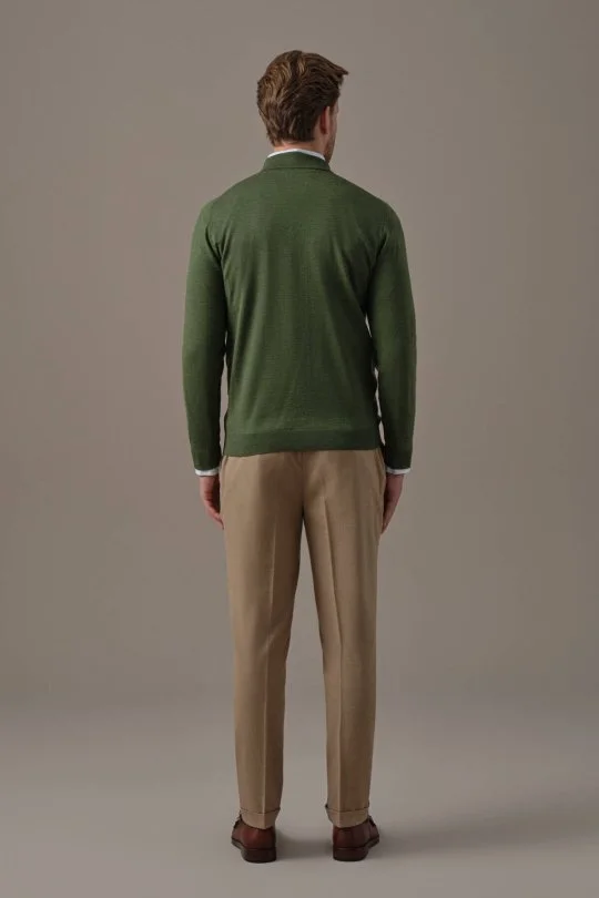 Hemington - Extrafine Merino Açık Yeşil 3 Düğme Polo Triko (5)