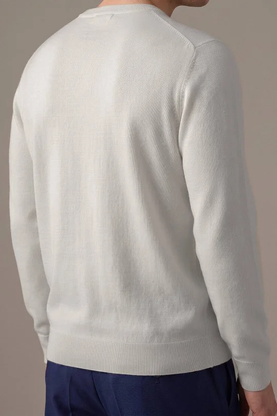 Hemington - Extrafine Merino Bisiklet Yaka Beyaz Triko (5)
