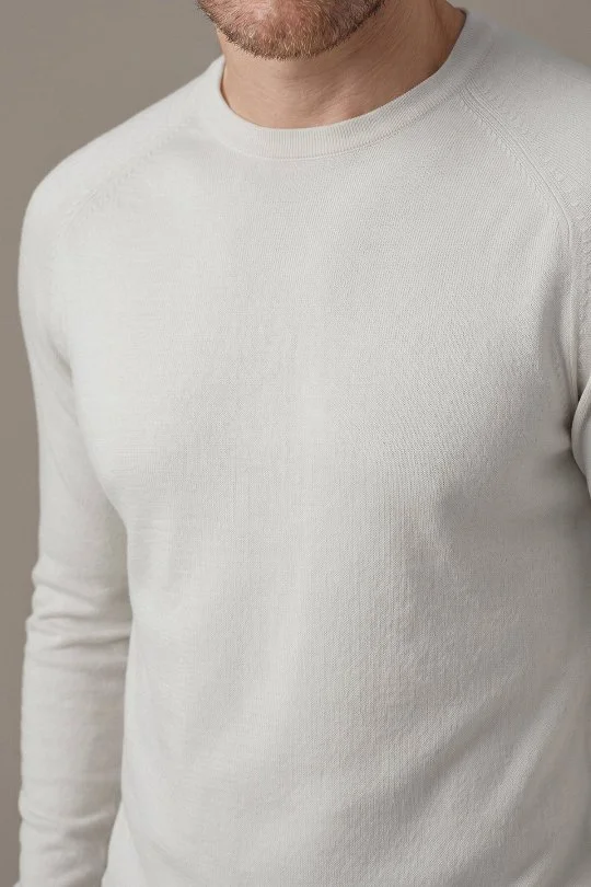 Hemington - Extrafine Merino Bisiklet Yaka Beyaz Triko (3)