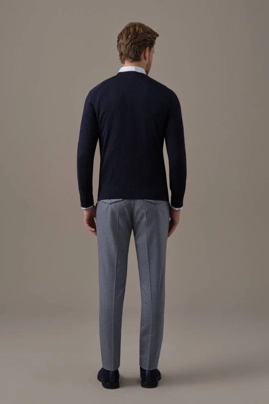 Hemington - Extrafine Merino Bisiklet Yaka Lacivert Triko (5)
