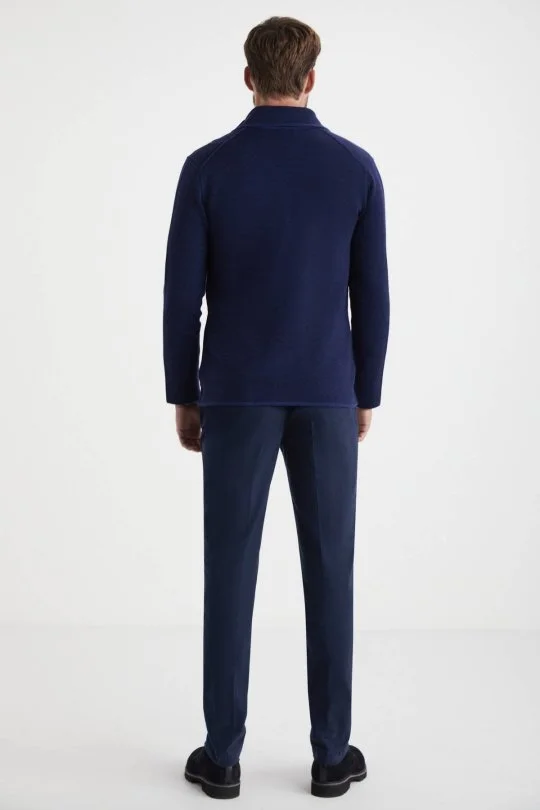 Hemington - Extrafine Merino Çift Taraflı Lacivert Triko Ceket (8)