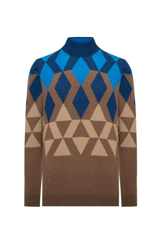 Hemington - Extrafine Merino Desen Lupetto Yaka Tütün Rengi Triko (7)
