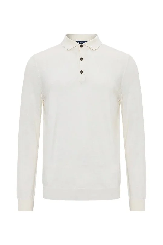 Hemington - Extrafine Merino Ekru 3 Düğme Polo Triko (6)