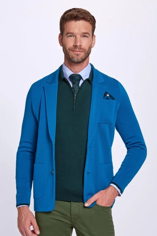 Hemington - Extrafine Merino Triko Blazer Yeşil Ceket (4)