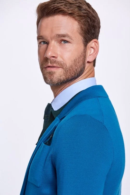 Hemington - Extrafine Merino Triko Blazer Yeşil Ceket (5)