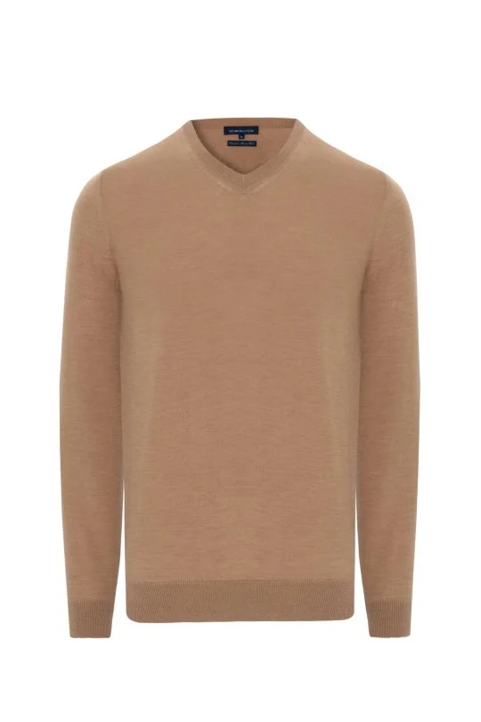 Extrafine Merino V Yaka Camel Triko