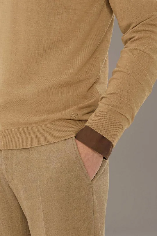 Extrafine Merino V Yaka Camel Triko