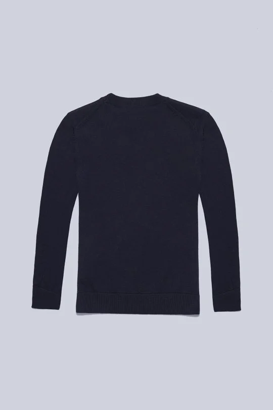 Extrafine Merino V Yaka Lacivert Çocuk Triko